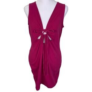 Urban Outfitter Center Cut Out Mini Women's Fuchsia Sleeveless Dress Siz…